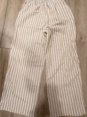 Everlane Beige and White Striped Pajama Pants